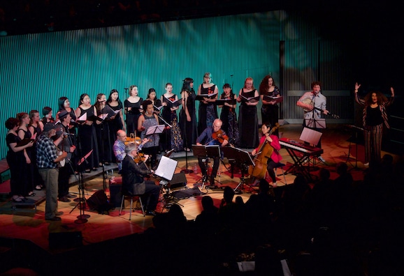 Kronos Quartet and guest artists pay tribute to Pete Seeger during Kronos Festival 2019, credit Evan Neff