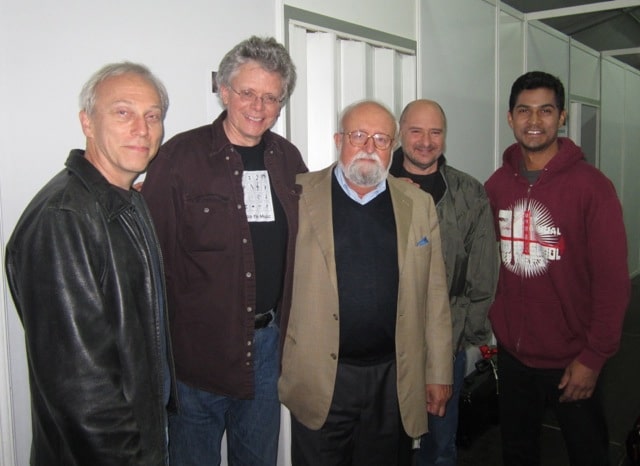 Kronos Quartet with composer Krzysztof Penderecki in Krakow, Poland, at the 2012 Sacrum Profanum Festival.