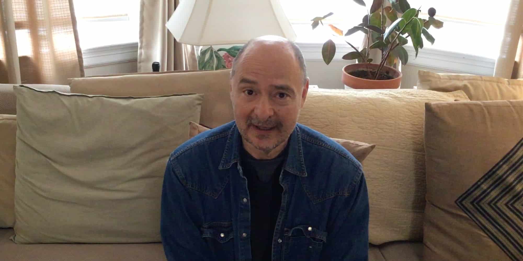 Film still of John Sherba speaking